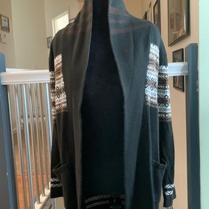 Women’s Medium Cardigan with pockets Black Brown White